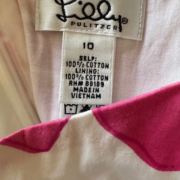 Lilly Pulitzer White Dress with Hot Pink Floral Motif - Picture 6 of 6
